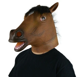 Christmas Animal Full Head Brown Horse Latex Party Mask