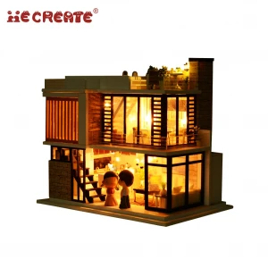 Christmas gift dust cover mini furniture kids toys diy doll house wooden miniature,wooden toy doll house