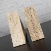 Classic Beige Travertine Marble Bookends In Triangle