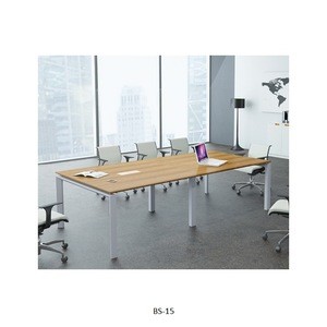 Classic office cubicle modular wooden rectangular simple conference meeting board room waterproof table with metal leg
