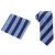 Import Classic Orange Blue Striped Tie Handkerchief Pocket Square Set Microfiber Jacquard Cravate Necktie Set from China