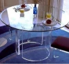 Clear Acrylic Round Coffee Table with Glass Top