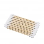 Colorful disposable double-end wooden bamboo stick cotton swab 100% natural cotton buds 100pcs 150pcs 200pcs