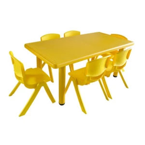 Colorful Kindergarten Supplies Plastic Kids Home Work Study Table with Chair Children Furniture Set