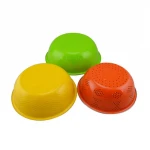 Colorful Stainless Steel Colander Set of 3 Piece Green Yellow Orange Vegetable Rice Washing Bowl Collapsible Colander