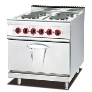 Commercial Electric Cooking Stove with 4 Hot Plates & Electric Oven