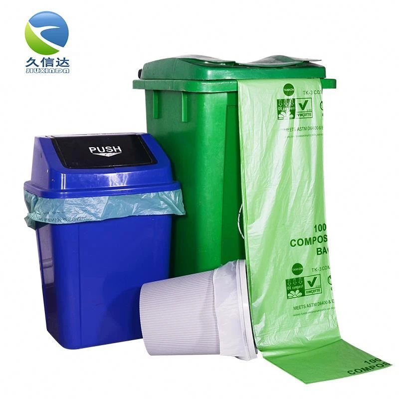Compostable transparent large plastic bag, biodegradable corn starch material garbage bag