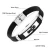 Import Cool mens stainless steel engraved matel charm silicone bracelet from China