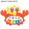 Crab electronic organ kids musical toys include batteries 3*AAA cute toy musical instrument with light and music