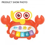 Crab electronic organ kids musical toys include batteries 3*AAA cute toy musical instrument with light and music