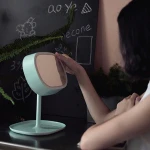 Creative LED mirror table lamp with touch switch and condiment tray for lighting and making up
