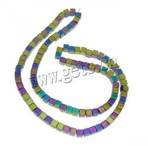 Cube Non magnetic rainbow hematite beads for jewelry making different size for choice 2mm,3mm,4mm,6mm,8mm,10mm