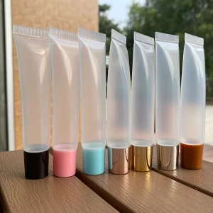 Custom 10ml 15ml Wholesale Emply Lip Gloss Squeeze Tubes Lip Balm Container  Soft Squeeze Private Label Lip Gloss Tube