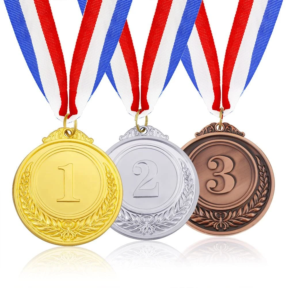 Custom Cheap 3D Souvenirs Gold Silver Bronze Award Sports Medal With Ribbon Metal Medals Cheap