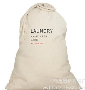 Custom cotton fabric laundry bag and 6OZ Drawstring style cotton laundry bag