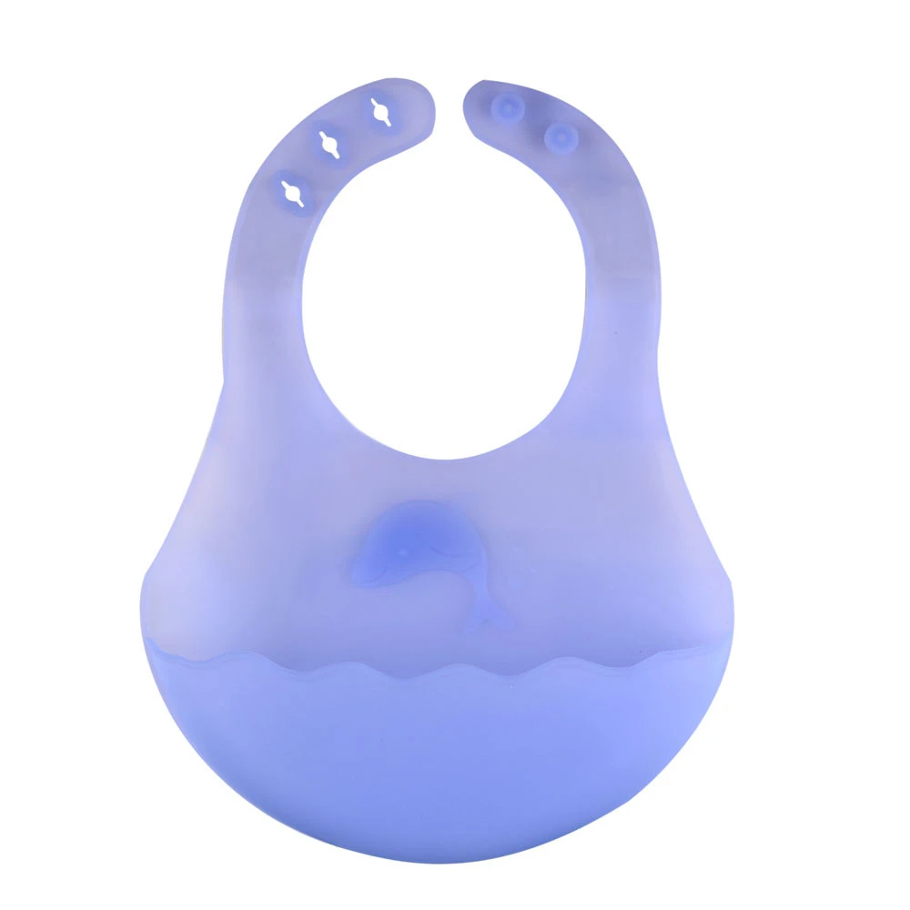 Custom Design BPA Free Waterproof Soft Silicone Baby Bib with Food Catcher