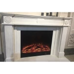 Custom designs modern surround mantel beige marble limestone fireplace