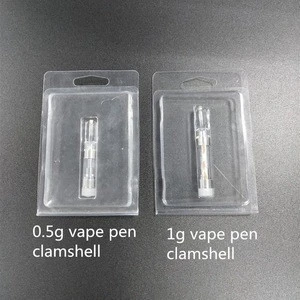 Custom double clamshell blister packaging for vape cartridges Transparent PVC PET blister packaging with printed card