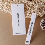 Custom Garment Swing Tags700gsm Cotton Cardboard White Hang Tags with Black gold Foil