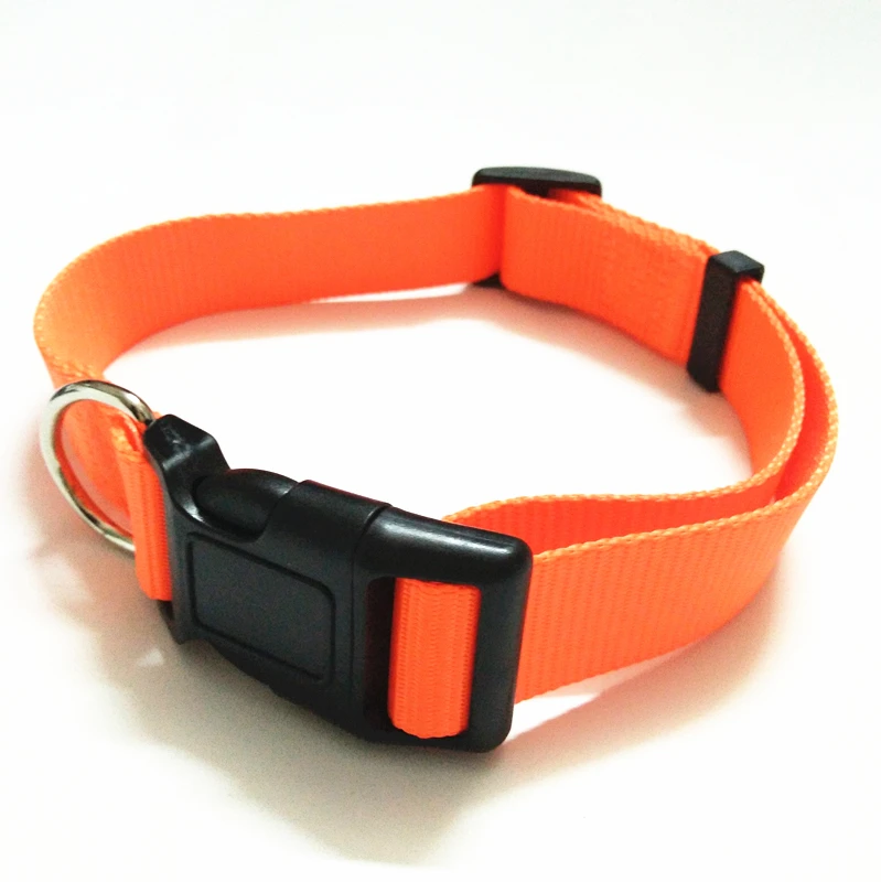 Custom logo produce nylon dog collar personalized dog collars plain color high quality nylon collar dogs pet