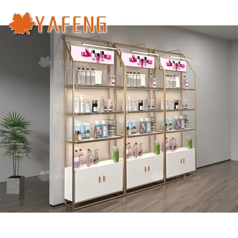 Custom Modern Wood Cosmetic Display Rack Furniture Nail Polish Rack Display Cabinet