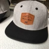 custom small size children snapback hat plain hip hop cap kids snapback with Leather label