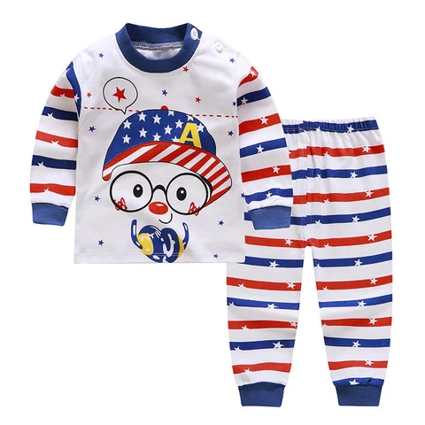 Custom Spring Toddler Boy Girl Clothes Cotton Wear Baby Kids Clothing Sets