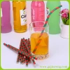 customized design Green &amp; red strip bendy paper straw flexible straw