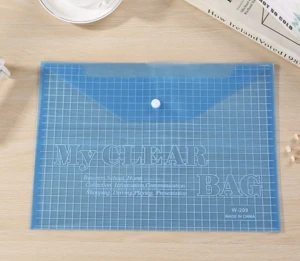 Customized logo waterproof envelope shaped plastic file folder for school office