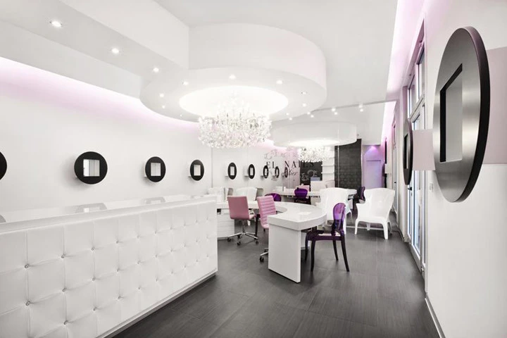 Customized luxury nail salon furniture for nail salon shop interior design