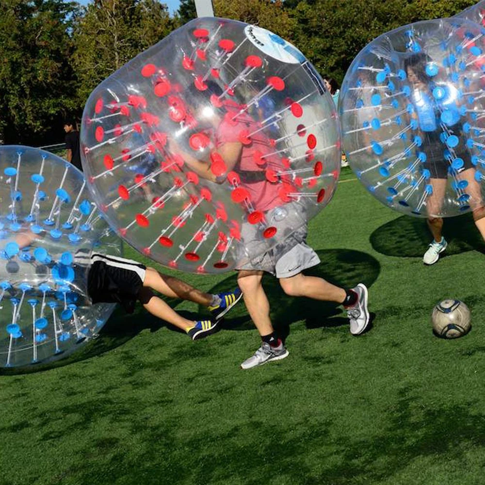 Customized TPU / PVC Body Zorb Bumper Ball Suit Inflatable Bubble Football Soccer Ball With Colored Dots bumper ball for sale