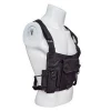 Customized Universal Black Radio Chest Harness  Front Pack Pouch Holster Vest Rig for Two Way Radio Walkie Talkie