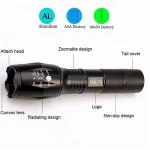 Cycling LED Bike Flashlight Aluminum Alloy Zoom Bicycle Front Light