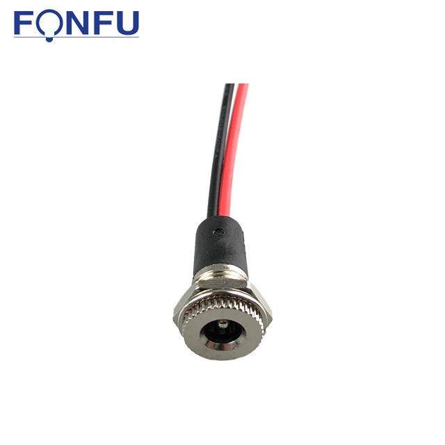 DC-099 DC Power Socket Connector 5.5 x 2.1mm Threaded Female Panel Mounting Power Jack with wire