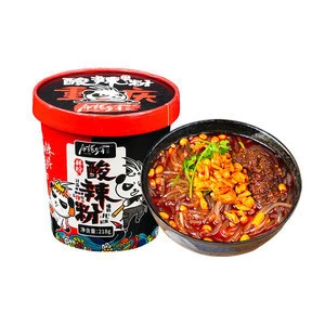 Delicious Spicy Instant Food Hot And Sour Rice Vermicelli Vegetarian Cup Noodles