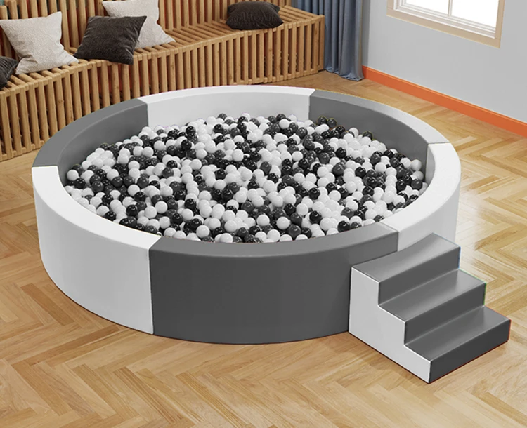 Deluxe Light grey soft play ball pool grey soft play