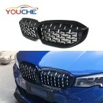 Diamond Style Car Front Grille For BMW New 3 Series G20 G28-2020 ABS Grill Silver