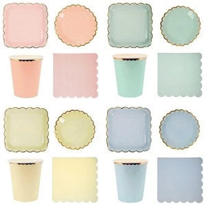 Disposable Paper Plate Napkin Cup Tableware Party Paper Tableware Set for Event &amp; Party Supplies