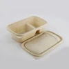 disposable takeaway food container biodegradable PLA plastic 2compartment corn starch lunch box