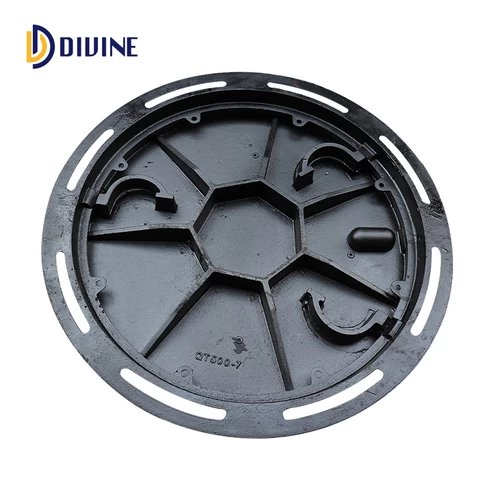 DIVINE  ductile iron casting round double seal manhole cover & frame roadway jrc etisalat telecom manhole cover