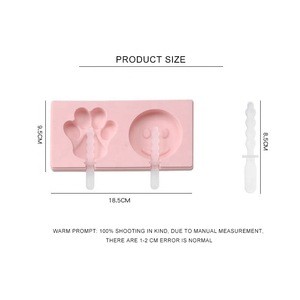 DIY Cartoon Tool Cute Popsicle Bear Silicone Ice Cream Mold With Lid