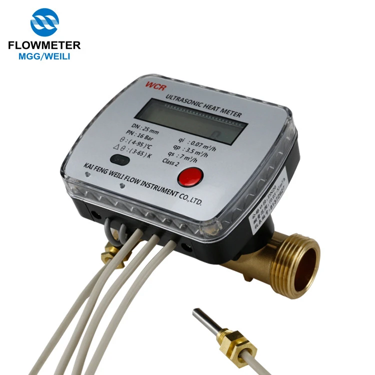DN15 20 25 High Accuracy MBus RS485 RS232 Ultrasonic Heat Flow Meter