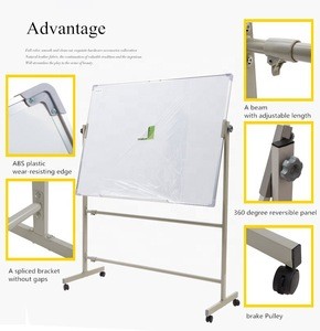 Double side magnetic whiteboard mobile whiteboard with wheels