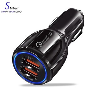 Dual USB QC 3.0 Quick Charge car charger fast charging for iPhone and Android mobile