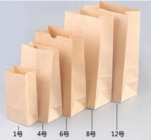 Eco Friendly Bread Snack Wrapping Pouch Food Packaging Kraft Paper Bag Wholesale