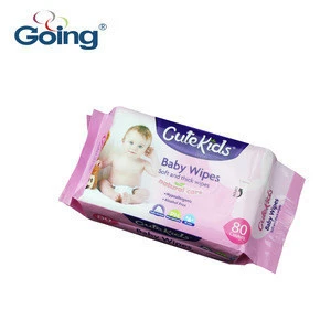 Economic packing 80s wet wipes with sticker cutekids wet tissue for baby alcohol free baby wipes