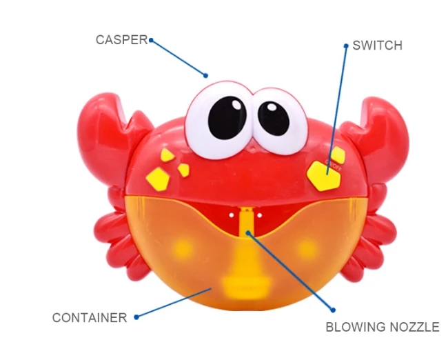 Electric Bubble Crab Machine With Music Baby Bath Bubble Toy Bubble Blower