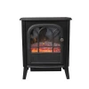 Electric Fire Electric Fireplace Freestanding Stove Portable Type Polyresin Log Set Flame Effect Black Finish