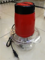 Electric Food Chopper Food Processor 2L Glass Bowl Blender Grinder for Meat, Vegetables, Fruits and Nuts, Fast & Slow 2-Speed