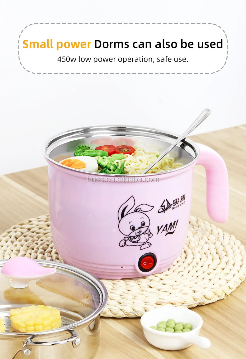 Electric stainless steel and plastic cooking pot amazon Non-stick bottom electric hot